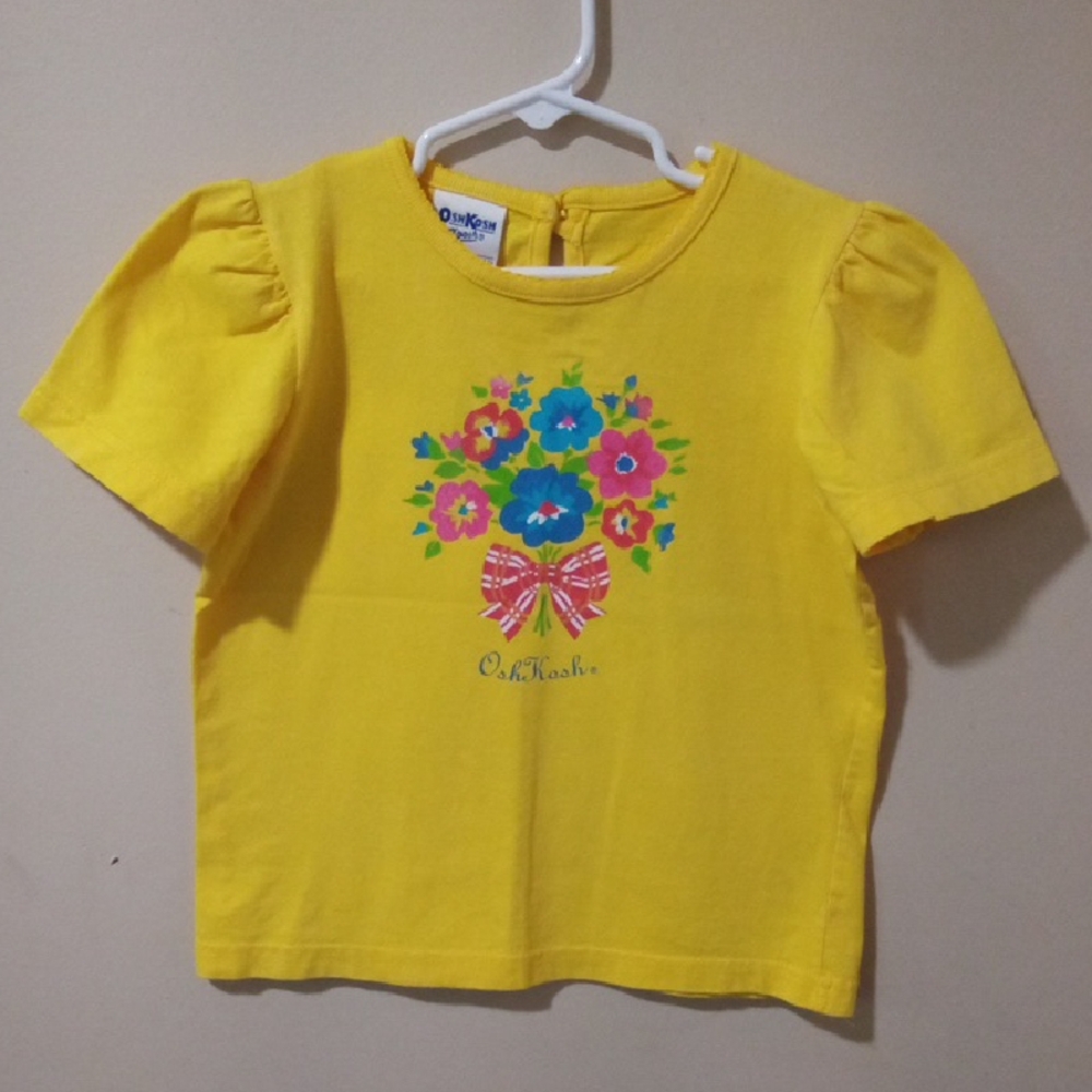 VINTAGE OshKosh B'gosh Yellow Kids Floral Top